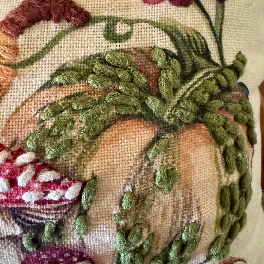 Martha Stewart Embroidered Harvest Scene Pillow, Pheasant Pillow - Picture 12 of 16
